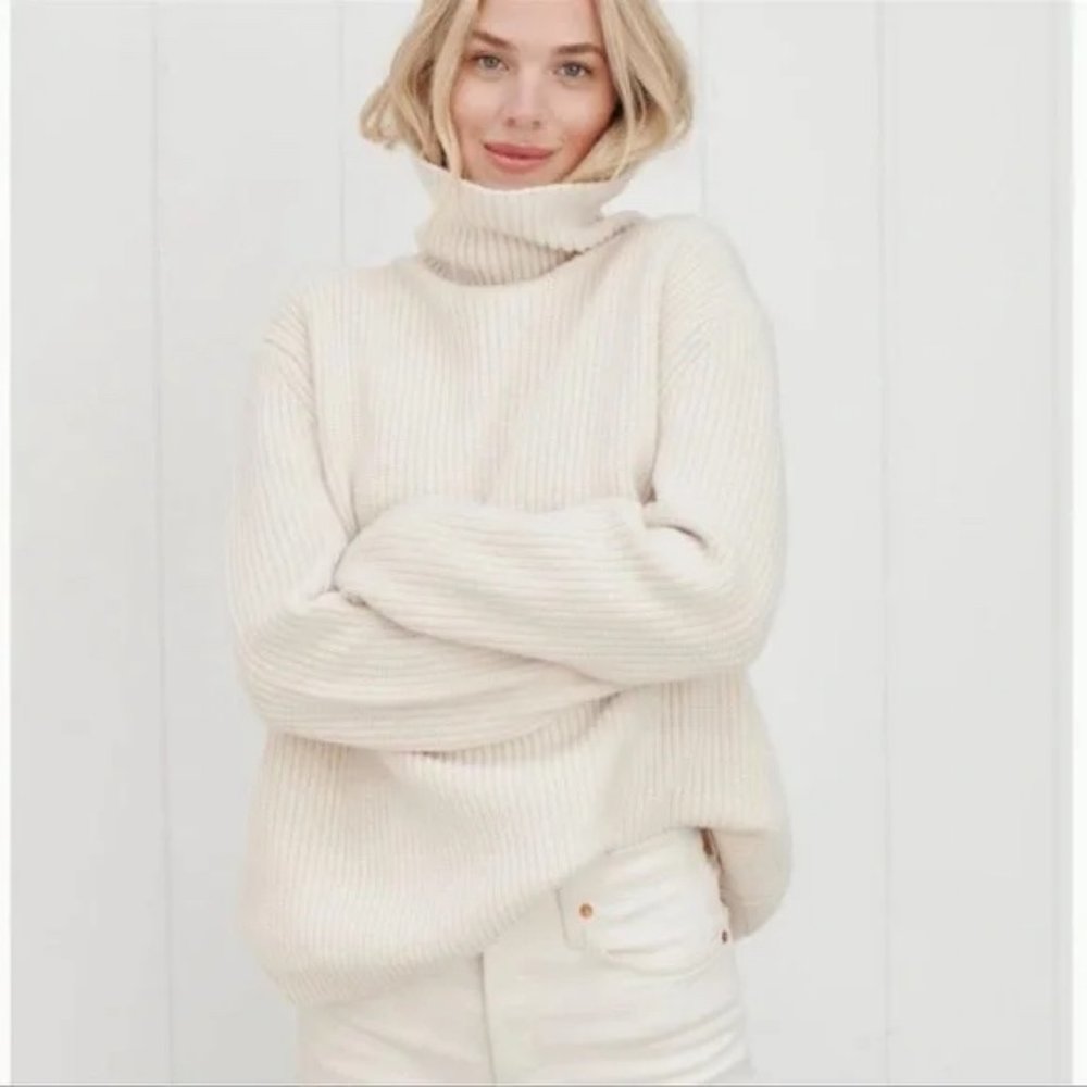 Jenni Kayne Cashmere Turtleneck Sweater Ivory Cream